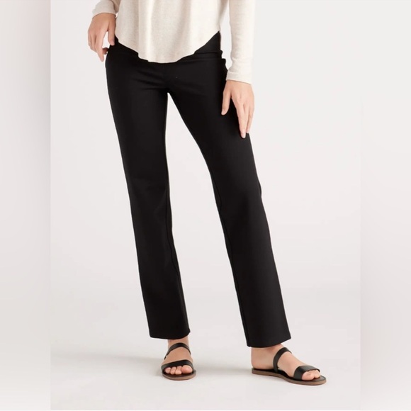 NWT Quince Pull On Ultra-Stretch Ponte Straight Leg Pants Black Size L - Picture 14 of 14